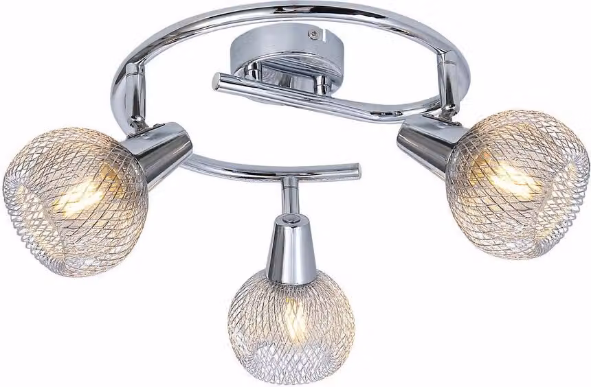 Lampada da soffitto Loretto cromata 3xE14x40W in metallo, dimensioni: 17x46x46 cm, IP20, Reality