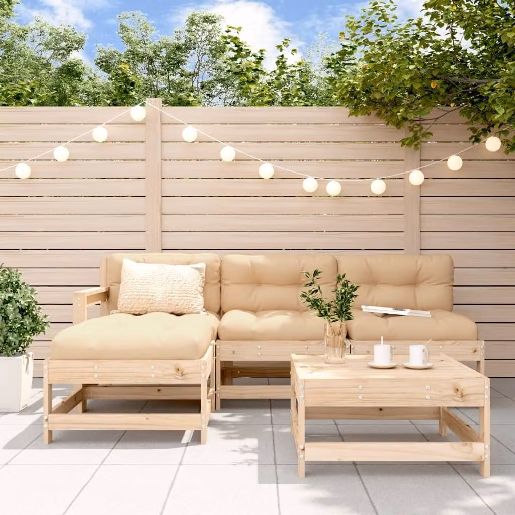 Maison Exclusive - Set Salotto da Giardino 5 pz in Legno Massello di Pino