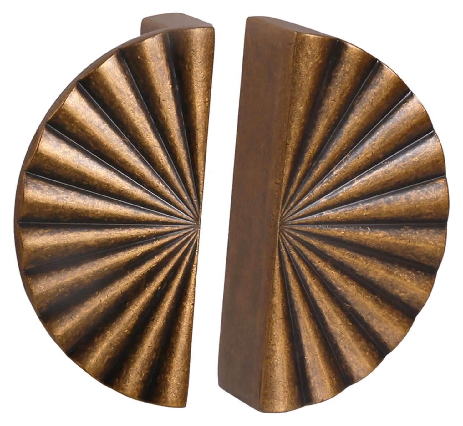 Omgoods - Set di 6 pomelli in ottone anticato - Maniglie a mezzaluna per mobili da cucina