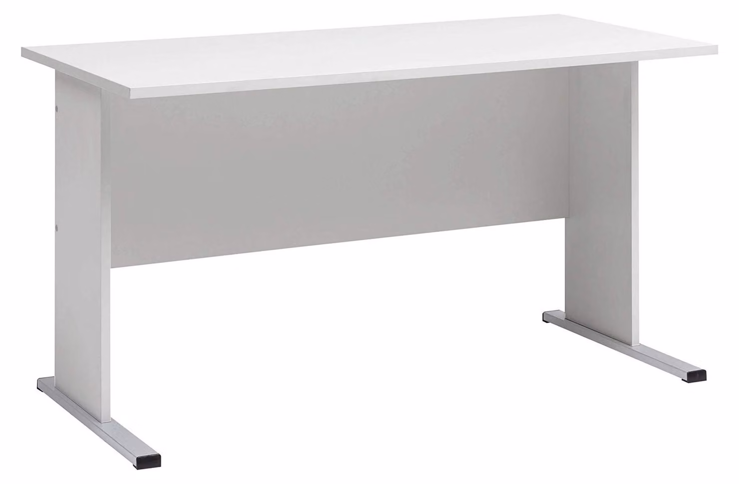 Scrivania grigio chiaro, dimensioni 140 x 65 x 74 cm, con cassetti
