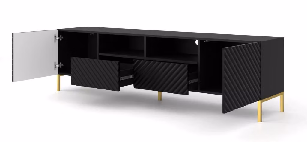 Mobile porta TV Surf Bim Furniture Nero Opaco L: 200 cm, P: 42 cm, H: 56 cm – 2