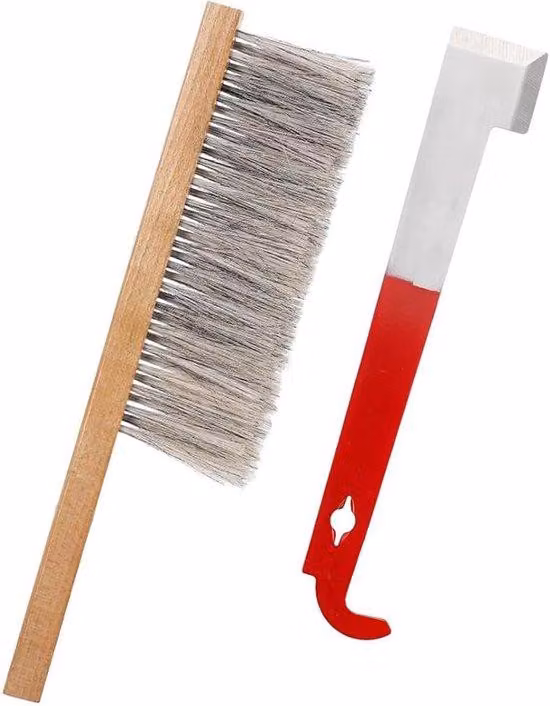 Kit per la costruzione di un hotel per api per il vostro giardino: include un elemento a forma di J, spazzole naturali per api, un sollevatore di telai e un raschietto