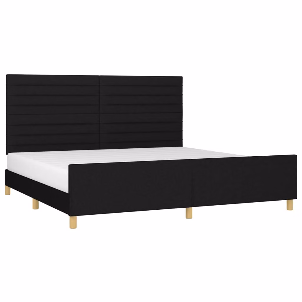 Giroletto senza Materasso Nero 200x200 cm in Tessuto