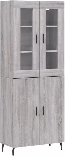 Credenza | Madia | Buffet da pranzo | Armadio da pranzo Grigio Sonoma 69,5x34x180 cm in Legno Multistrato