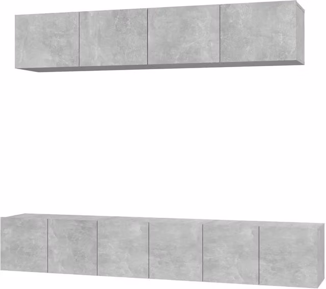 Set di Mobili Porta TV 5 pz | Armadietto TV | Mobile Porta TV Grigio Cemento in Legno Multistrato