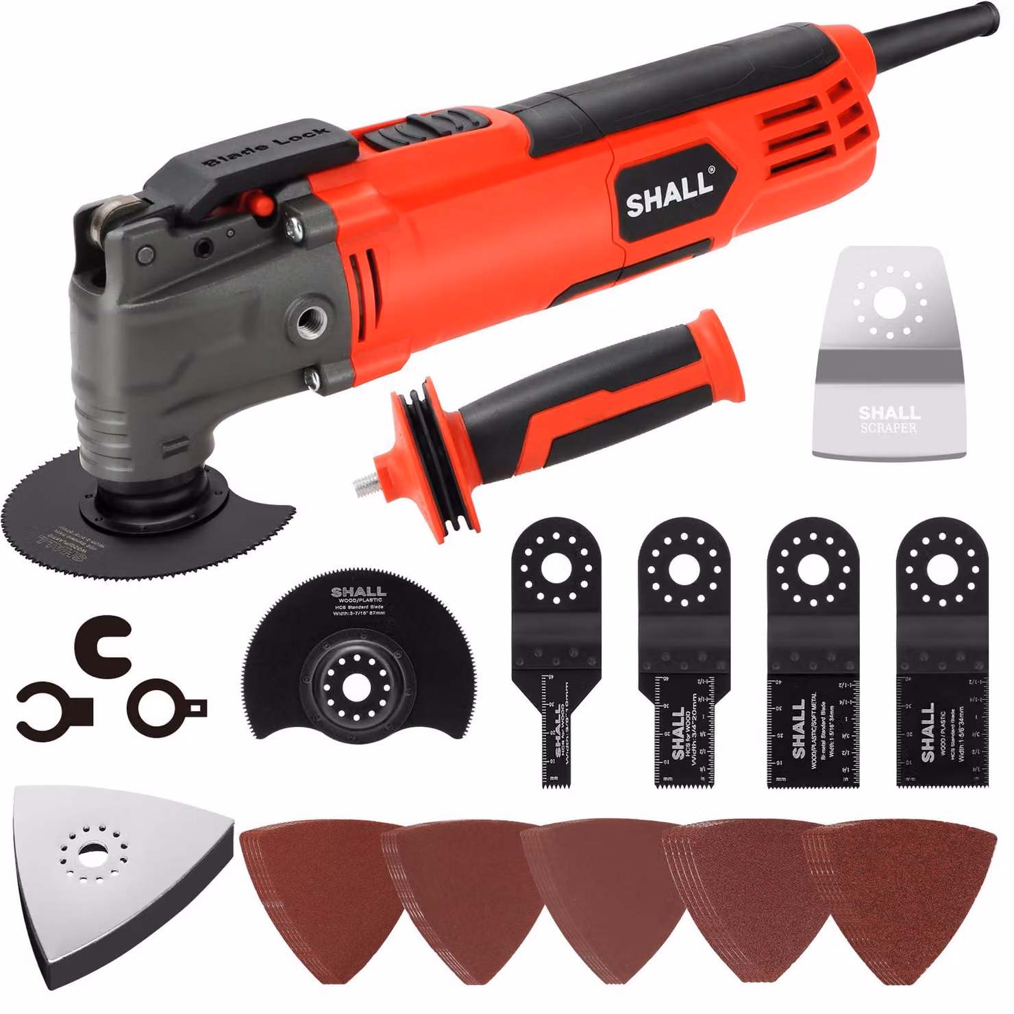 Utensile multifunzione oscillante - Potenza: 300 W - 6 velocità - Kit accessori da 40 pezzi - Adatto per legno e metallo - Utensile multifunzione compatto e versatile