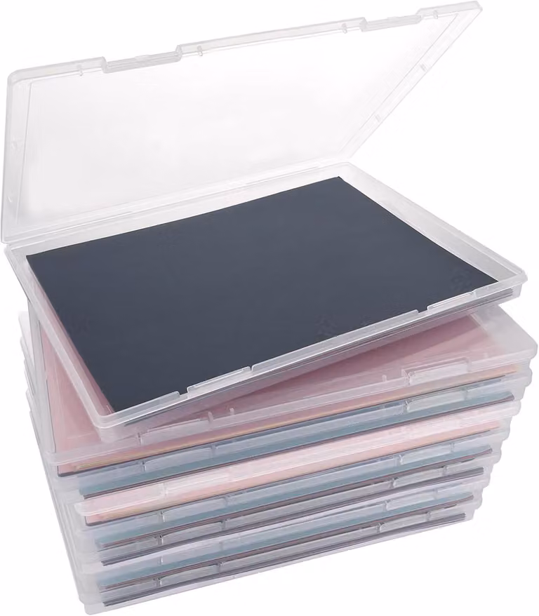 Contenitore per documenti, dimensioni 30,5 x 22,3 cm, confezione da 8 pezzi, in plastica trasparente, ideale per l'ufficio