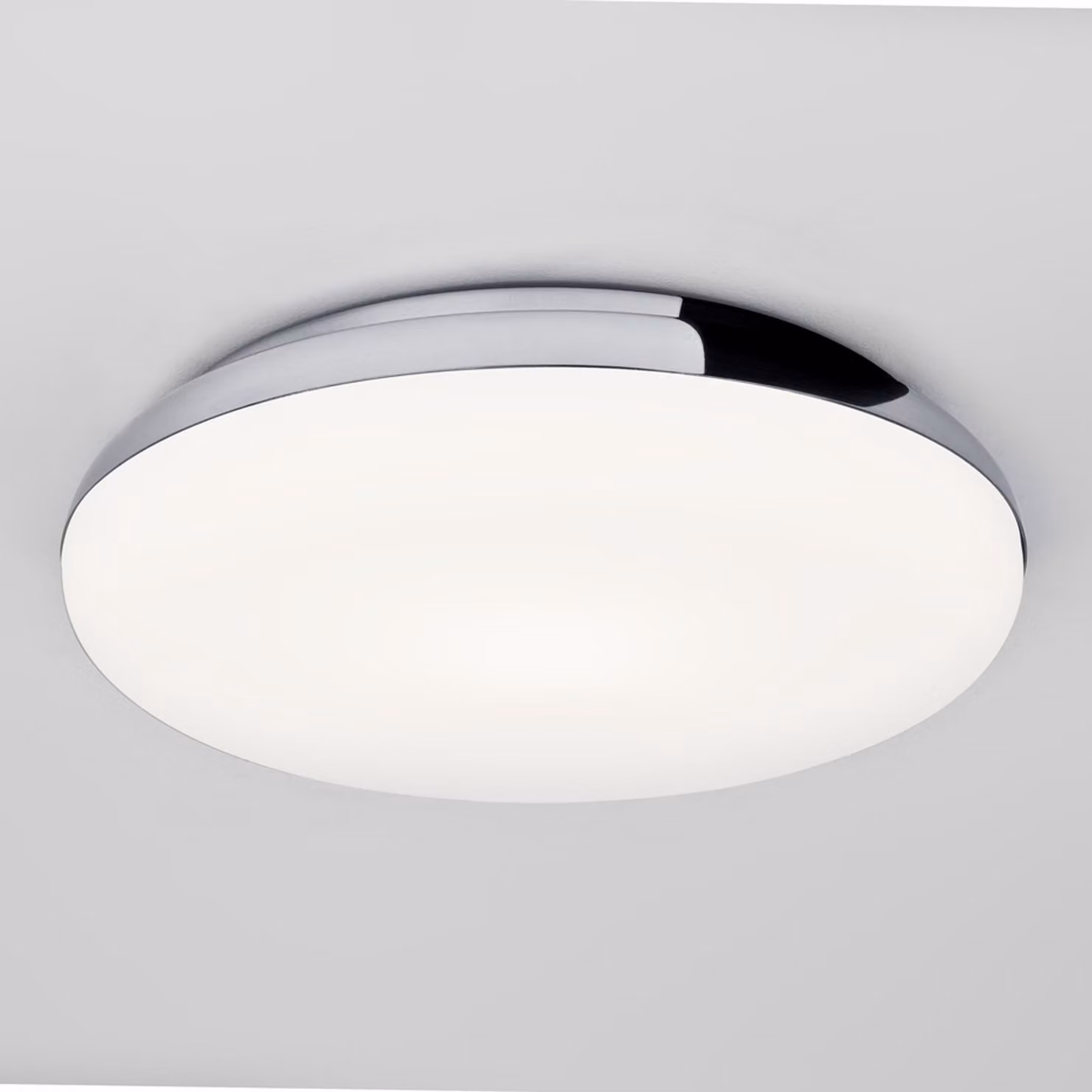 Plafoniera Ø 30cm bagno corridoio luce cromo vetro opale lampade luce bagno