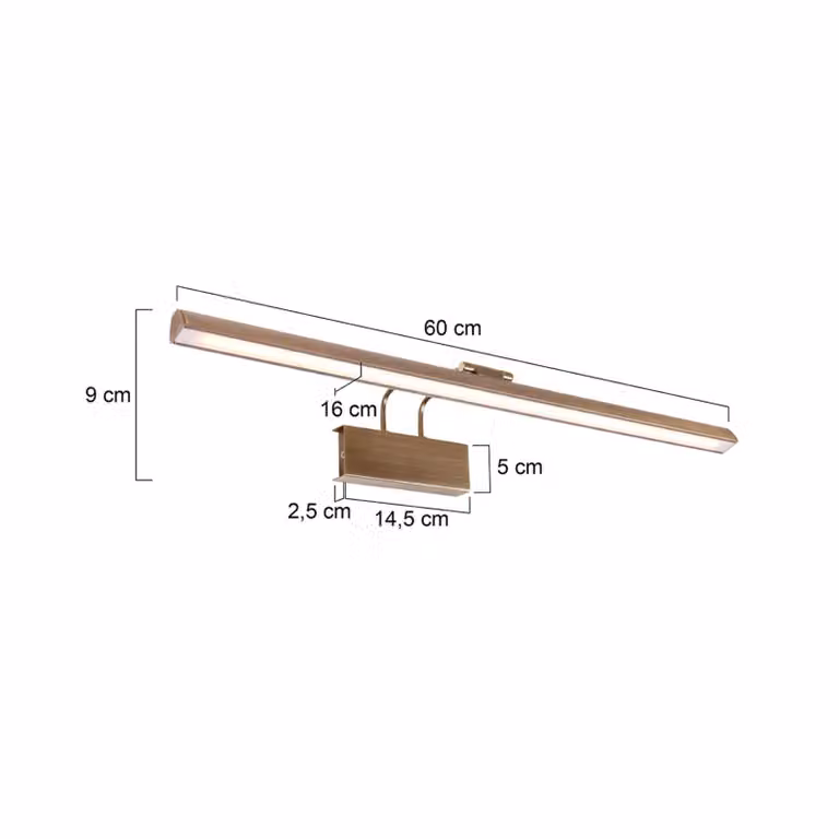 Steinhauer Applique a LED Litho, bronzo, metallo, CCT, larghezza 60 cm, dimmerabile, Bronzo / Ottone antico, Soggiorno / Sala da pranzo, Metallo, Applique