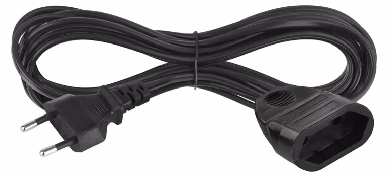 EMOS Prolunga 5 m, con spina e presa euro, 250 V, 2,5 A, 575 W, PVC, 0,75 mm2, sicurezza bambini, per uso interno, nero, PC01305