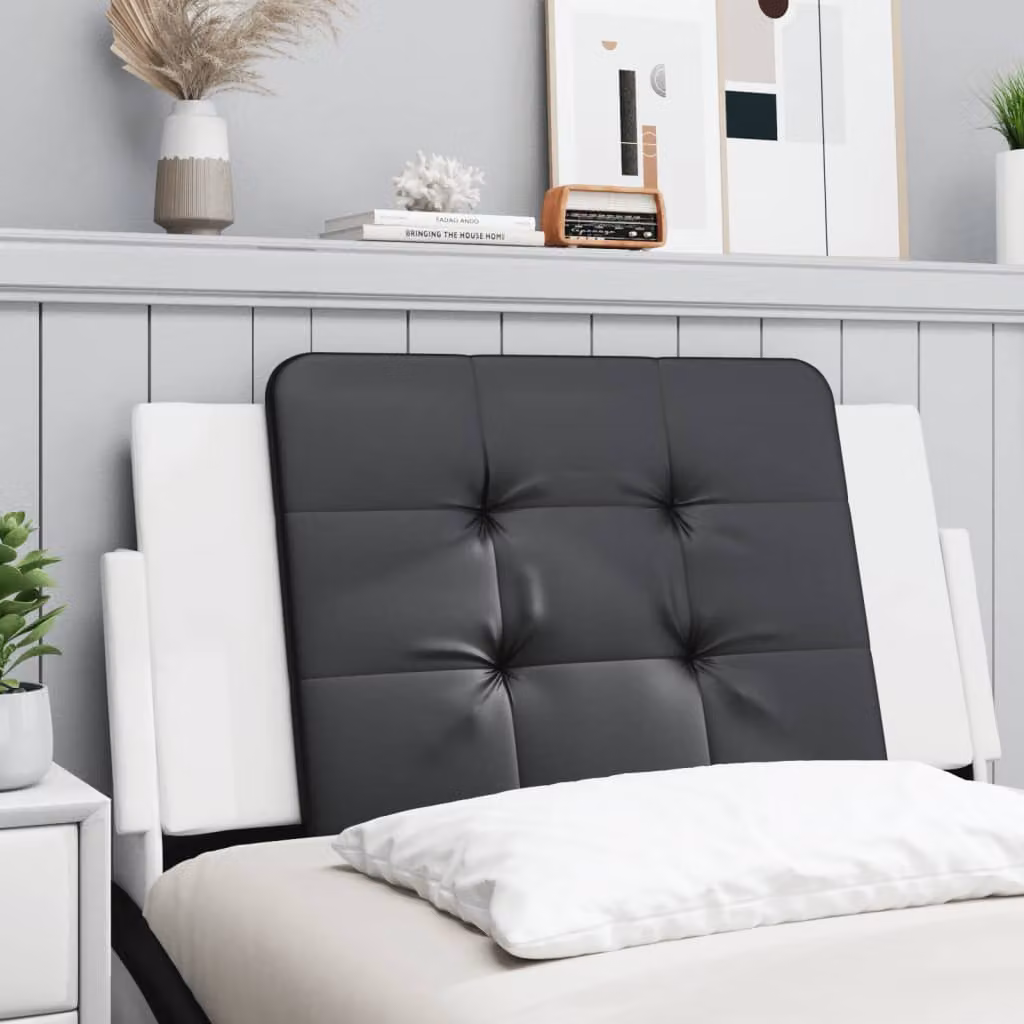 vidaXL Cuscino Testiera Zadar in Similpelle Nero e Bianco L: 100 cm