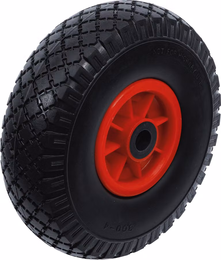 BGS Ruota fai da te per carrello a mano/carrello a mano PU, rosso/nero 260 mm