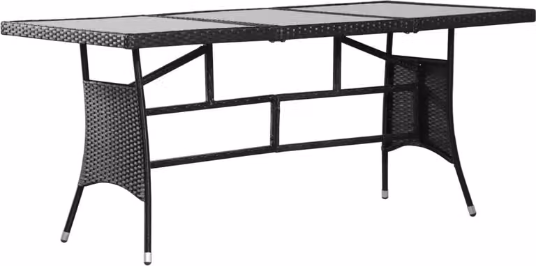 Maison Exclusive - Tavolo da giardino nero 170 x 80 x 74 cm in polyrattan