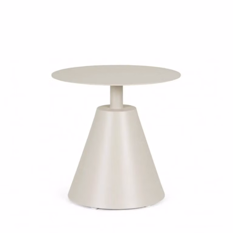 Tavolino rotondo ALOHA in alluminio beige