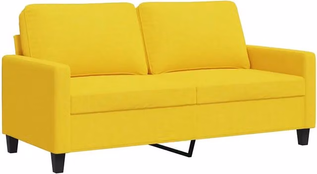 Divano | Divano da soggiorno | Sofa a 2 Posti Giallo Chiaro 140 cm in Tessuto