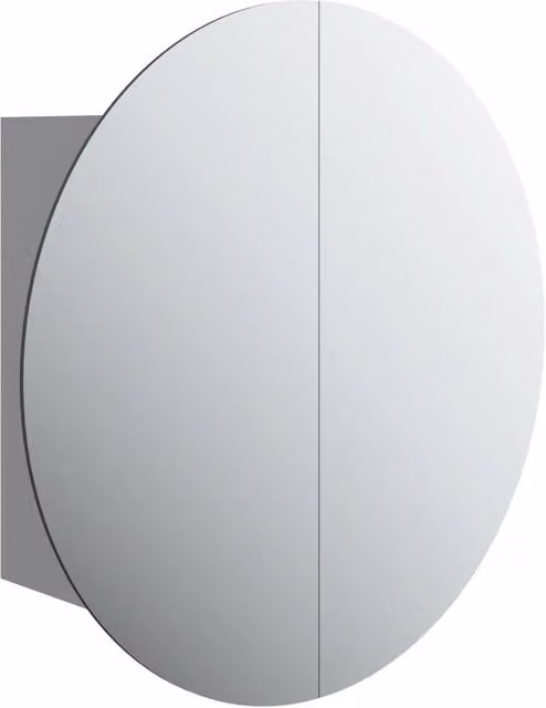 Armadio da Bagno | Mobile da Bagno con Specchio Rotondo e LED Grigio 40x40x17,5cm