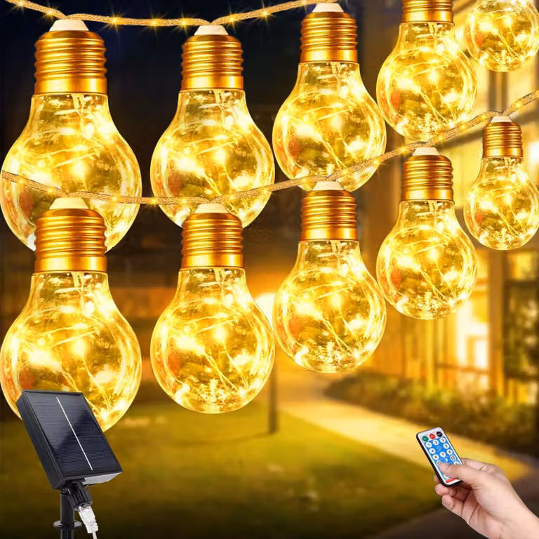 Catena luminosa solare, 5 metri, 149 LED, 8 modalità, grado di protezione IP65, resistente alle intemperie