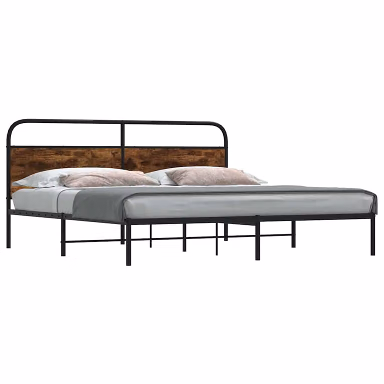 vidaXL Giroletto in Metallo con Doghe Fisse Rovere Fumo L/P/H: 200 x 200 x 207 cm