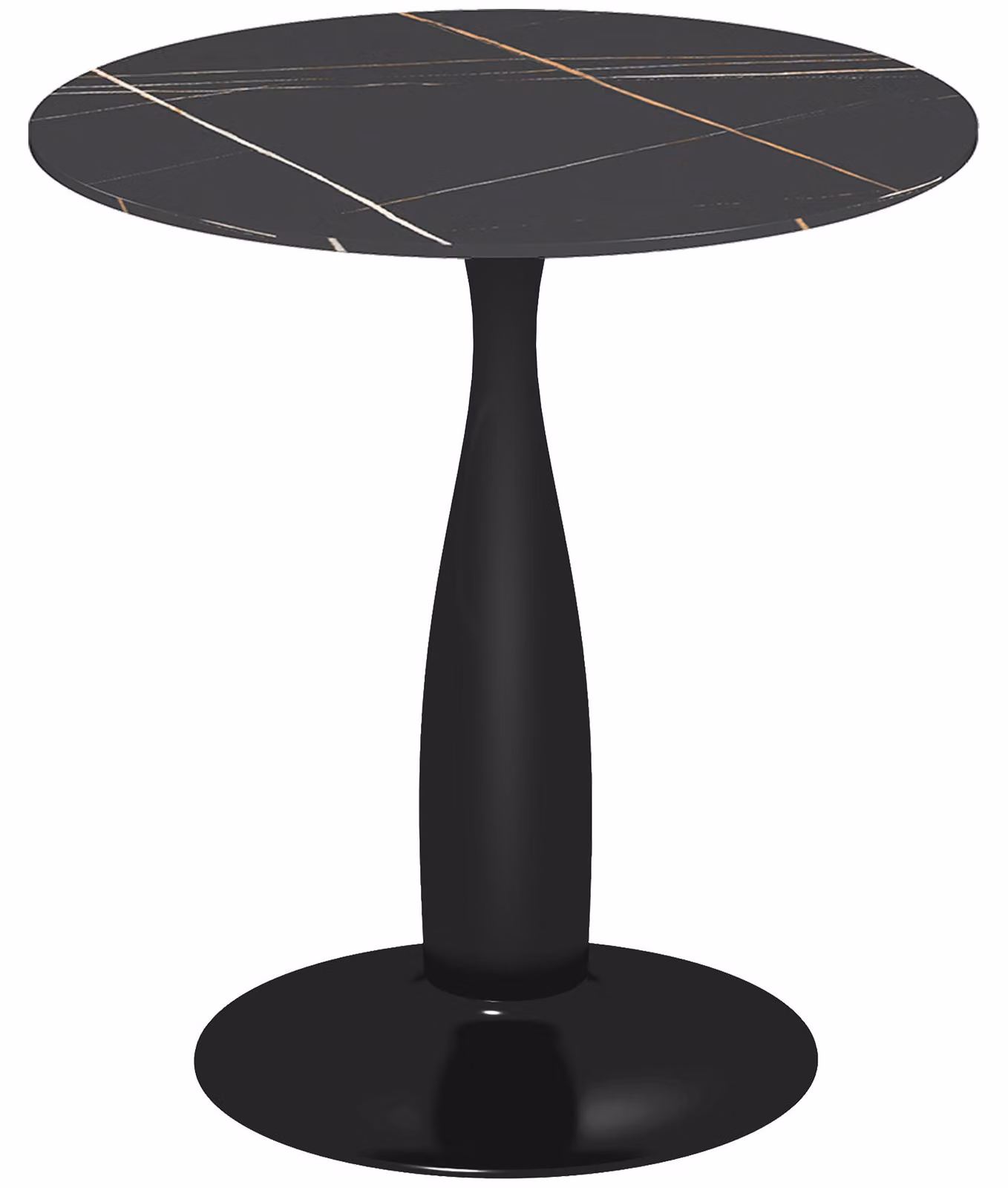 HOMCOM Tavolo da pranzo, tavolo da cucina rotondo, tavolo da sala da pranzo con struttura in acciaio nero