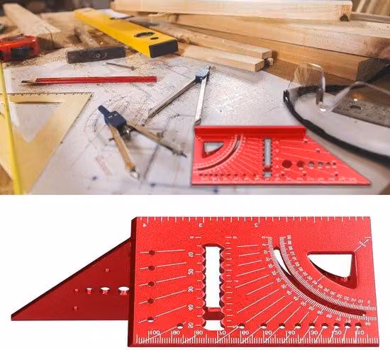Guida in alluminio per la lavorazione del legno in 3D, incisione laser, 45/90 gradi, facilmente leggibile, precisa