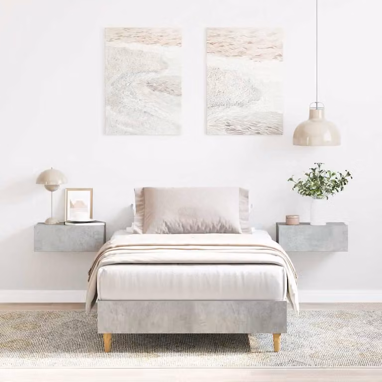 Giroletto vidaXL senza materasso in legno e MDF, Grigio Cemento, L/P/H: 90 x 190 cm