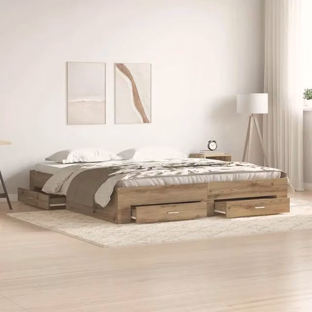 Struttura del letto-Giroletto Rovere artigianale 180 x 200 cm 754099