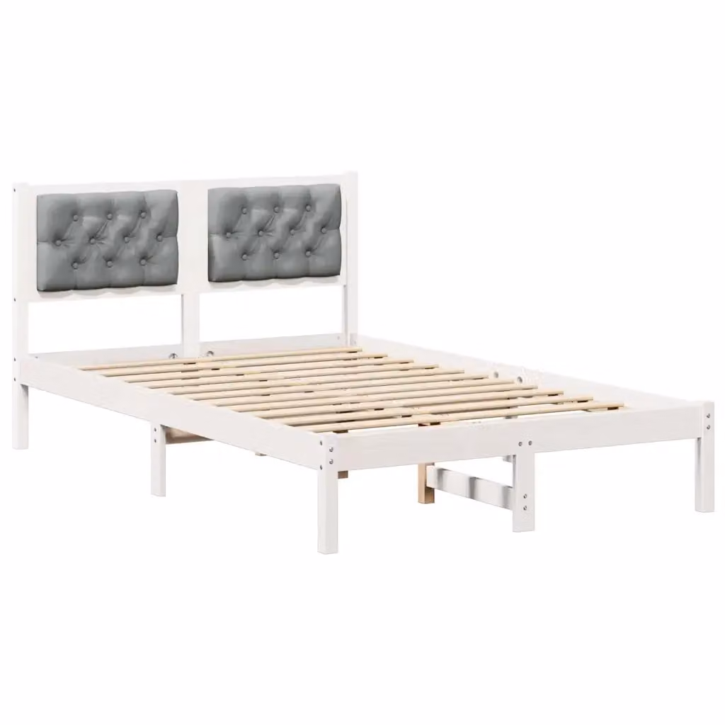 Struttura del letto vidaXL in pino massello laccato grigio chiaro, L 120 x P 200 cm – 2