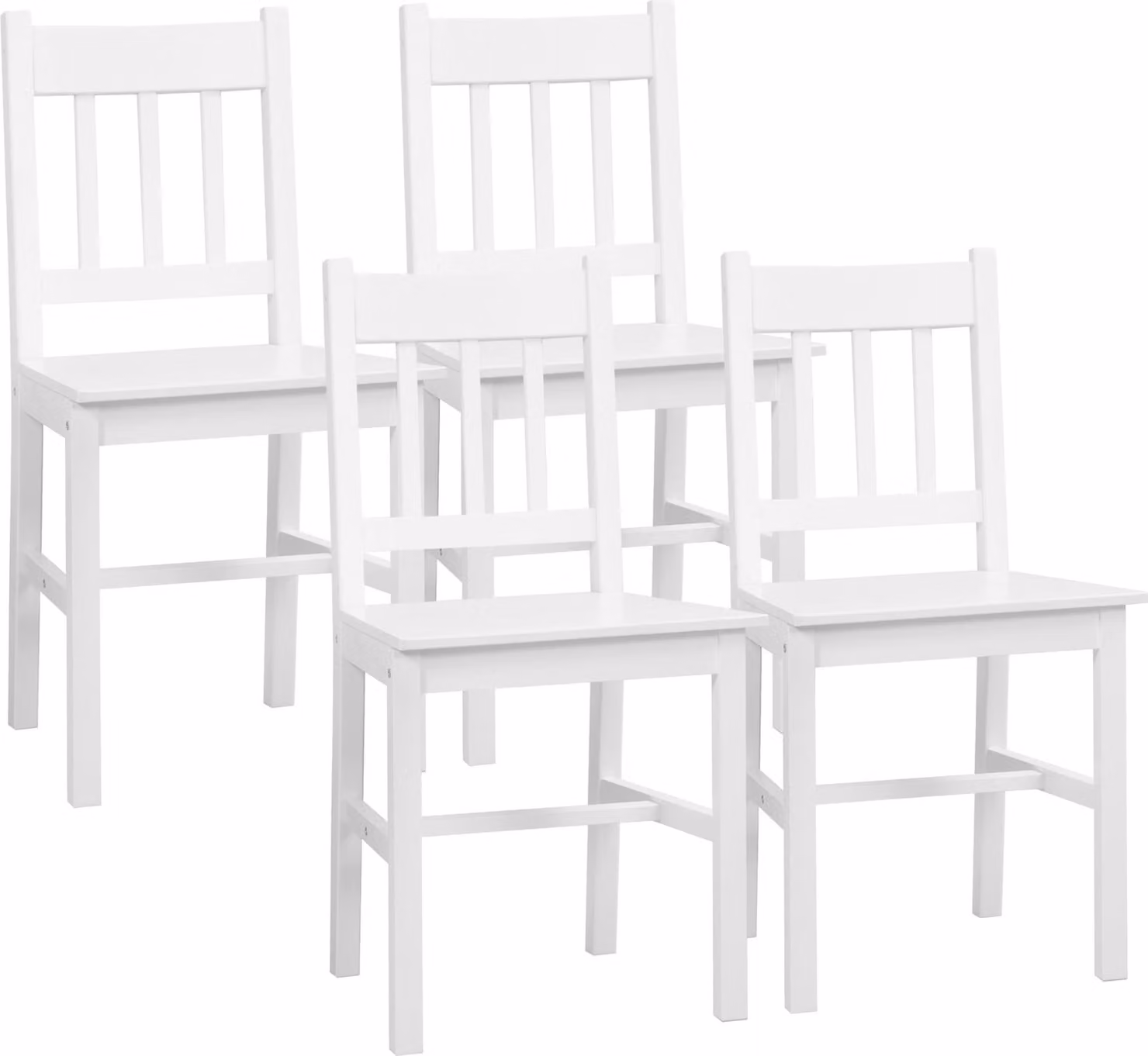 HOMCOM Set di 4 sedie da sala da pranzo, sedie da cucina con schienale, in legno di pino
