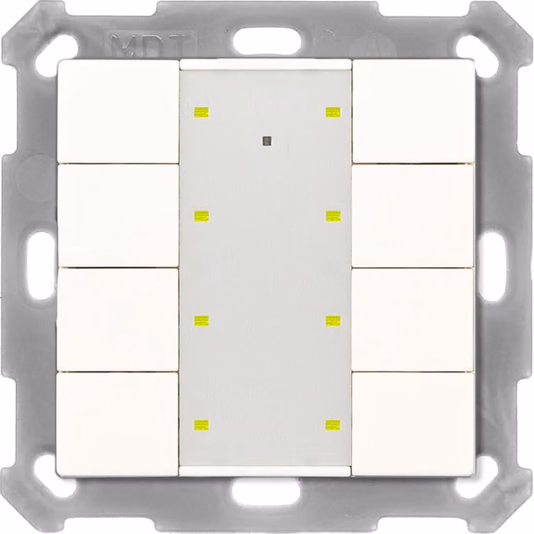Interruttore RF KNX 8x Plus con attuatore, bianco puro opaco RF-TA55A8.01