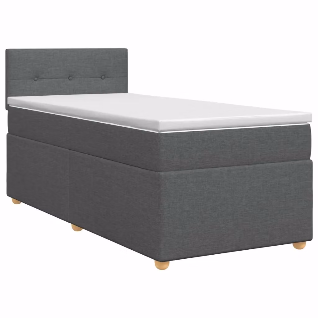 Letto box spring con materasso ibrido vidaXL Grigio Scuro L/P/H: 100 x 200 x 88 cm – 2