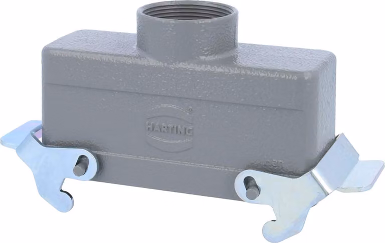 HARTING Han 24B Custodia a manicotto bassa, 1xPG29 uscita cavo diritta, con 2 staffe trasversali Vite PG29 Area di serraggio