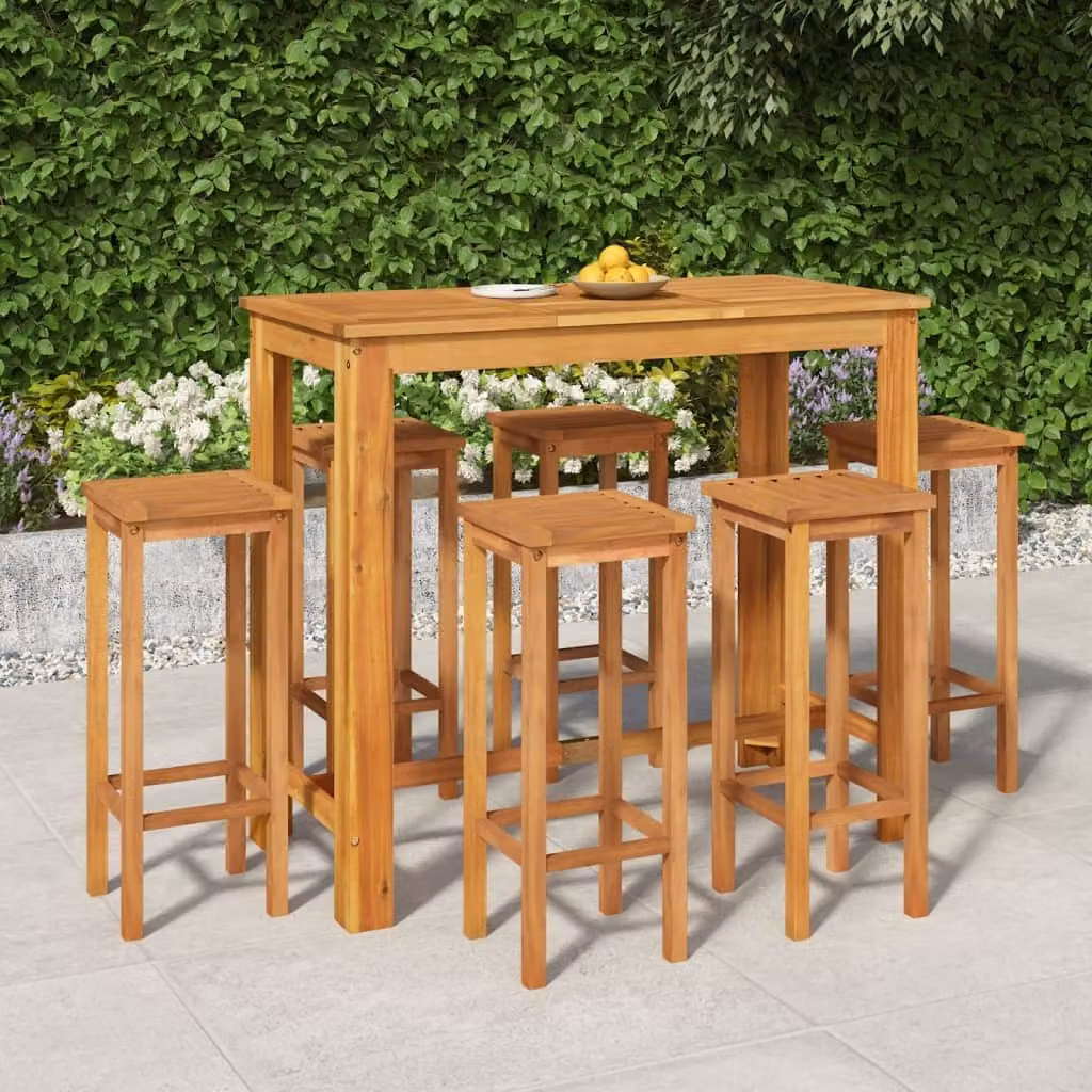 Maison Exclusive - Set da Bar da Giardino 7 pz in Legno Massello di Acacia