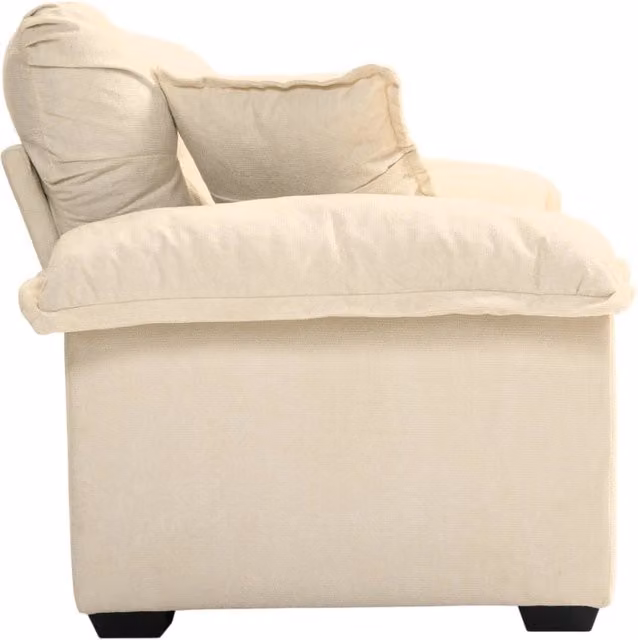 Divano 2 posti in Chenille 214x89x93 cm con cuscini doppi in memory foam e molle a tasca