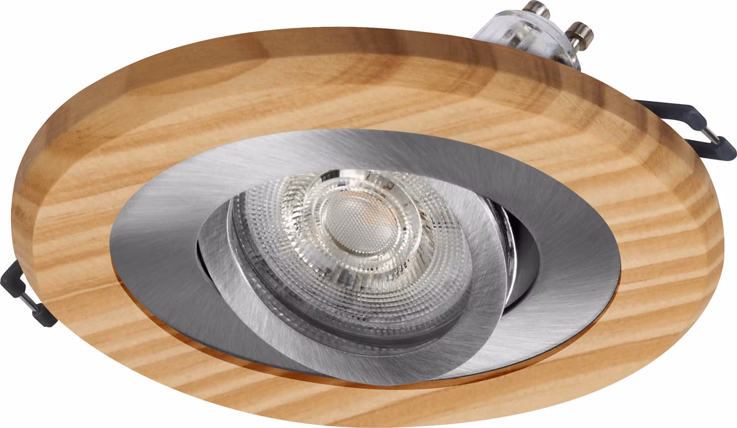 OSRAM Wood LED Spot GU10 Hell 4,5W nichel satinato Legno, effetto legno, alluminio, combinazione di materiali naturali, set da 3