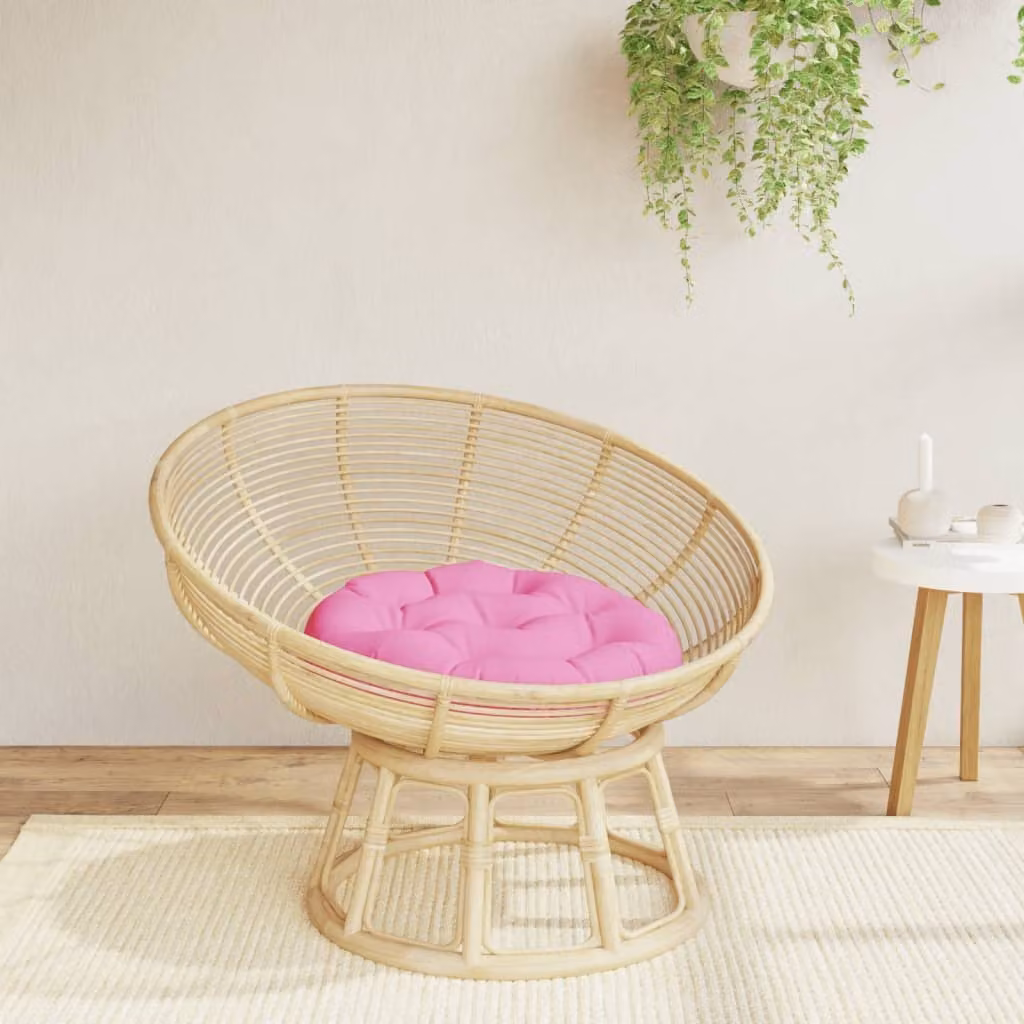 vidaXL Cuscino Rotondo Rosa in Poliestere Idrorepellente e Traspirante Ø 60 cm, H: 11 cm