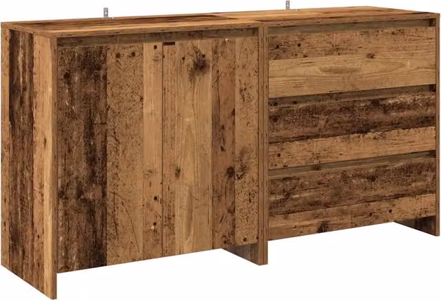 Credenza 2 pz | Madia | Buffet da pranzo | Armadio da pranzo Legno Antico in Legno Multistrato