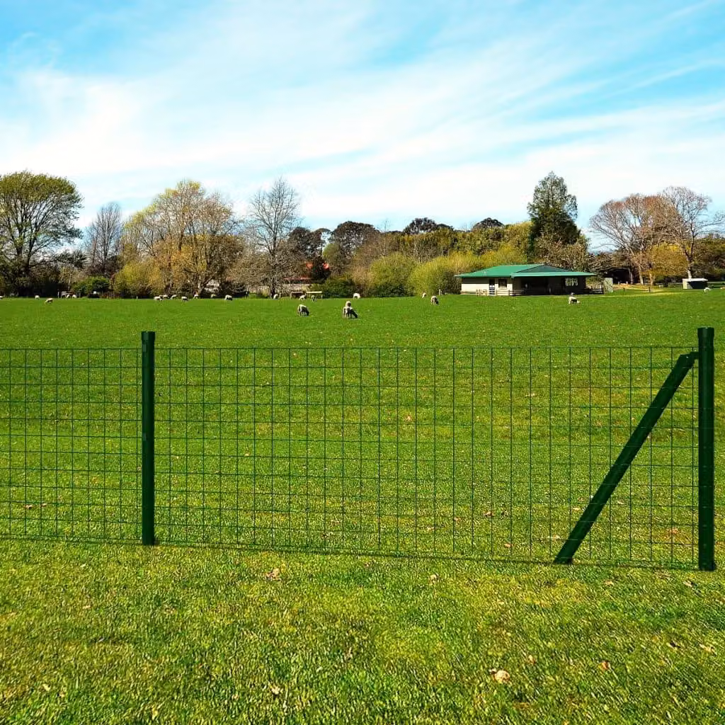 vidaXL Eurofence acciaio 25 x 1 m verde