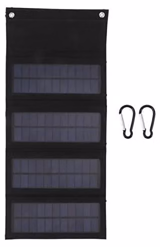Pannello solare pieghevole da 12W, monocristallino, di colore nero