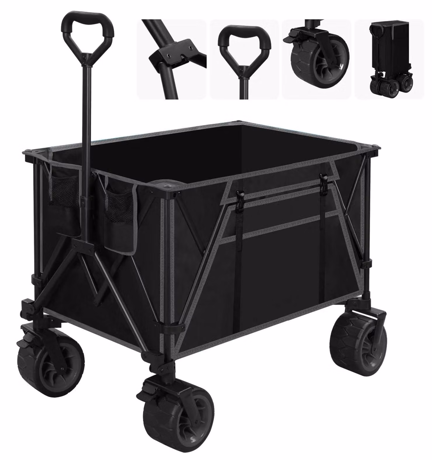 Carrello per la movimentazione di materiali - Carrello a mano - Carrello pieghevole - Carrello per materiali - 240 litri - con freno