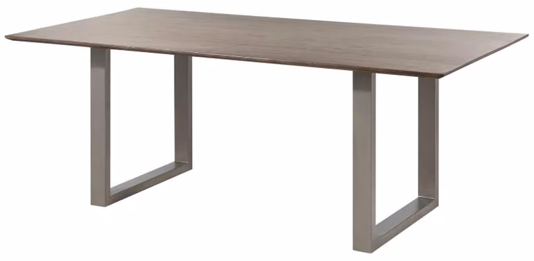 MASSIVMOEBEL24 | tavolo da pranzo in legno di Acacia 200x100x76 grigio scuro laccato SWISS EDGE