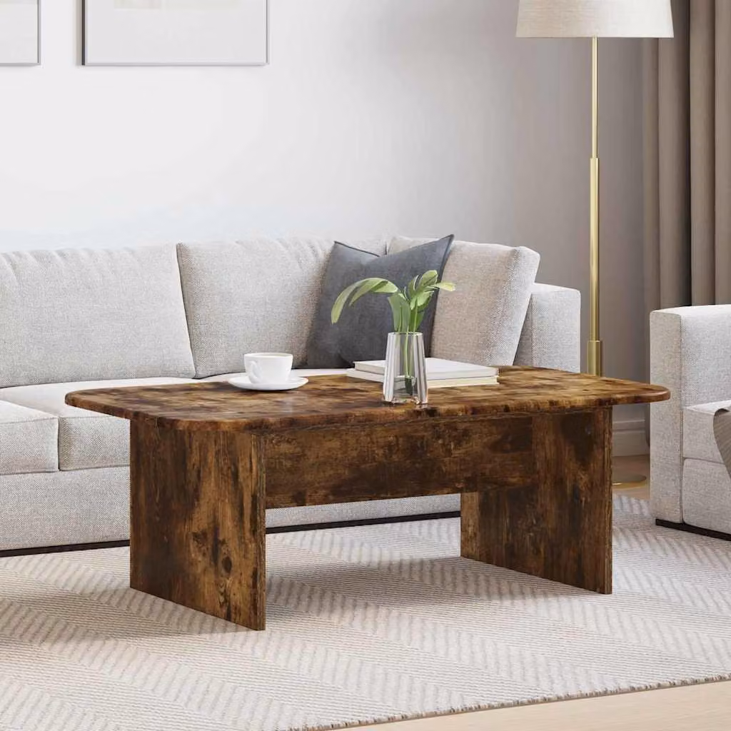 Maison Exclusive - Tavolino da caffè in legno impiallacciato noce, dimensioni 93 x 53 x 33 cm