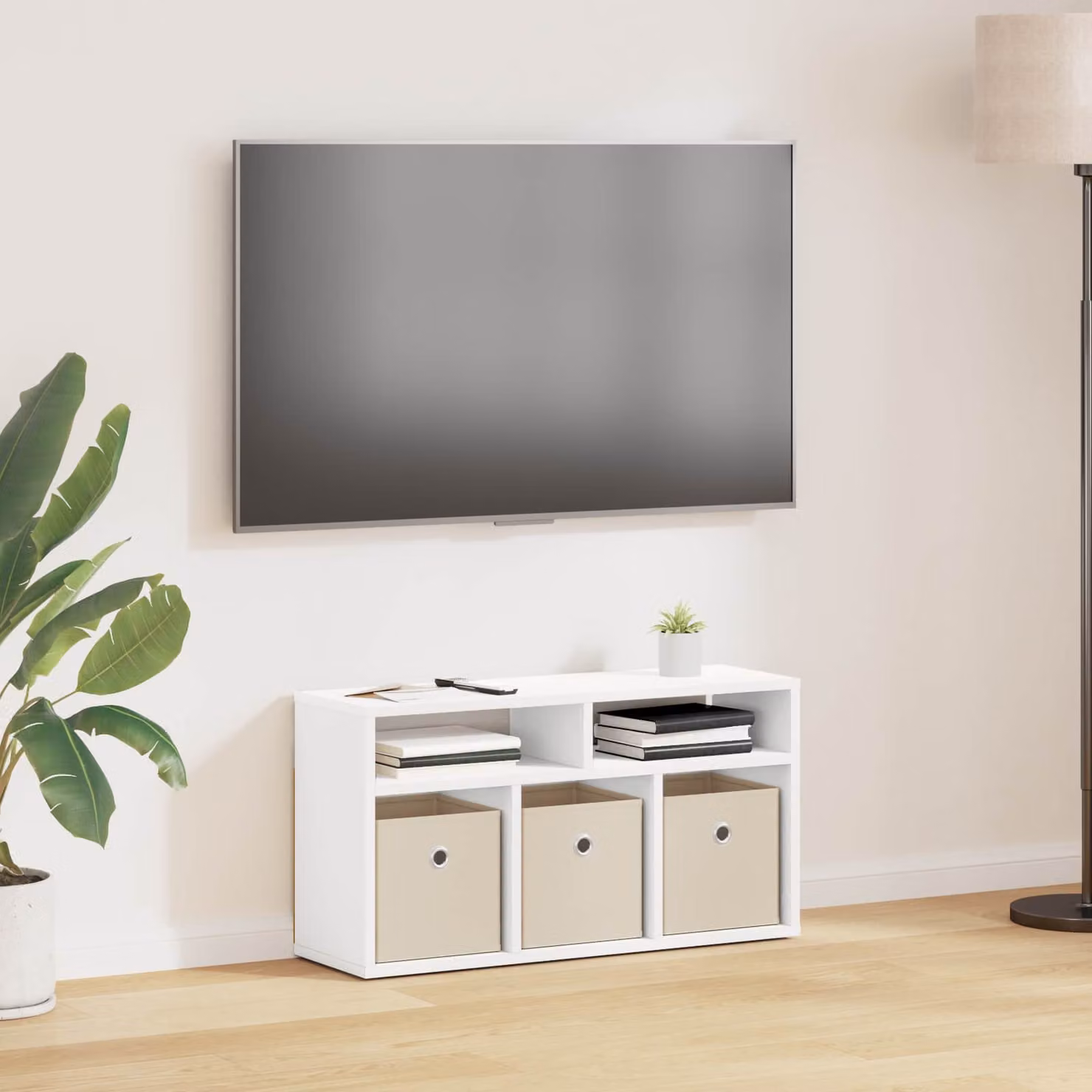 Lowboard moderno vidaXL con cassetto in MDF bianco L 72 cm x P 22,5 cm x H 38 cm