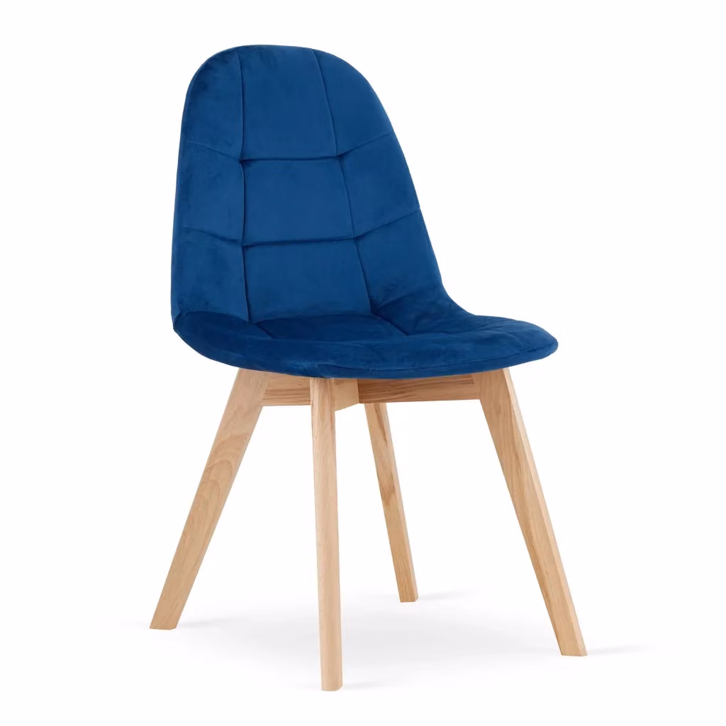 Set di 4 sedie Valora NUUC in velluto blu navy con design ergonomico e struttura in legno di faggio – 2