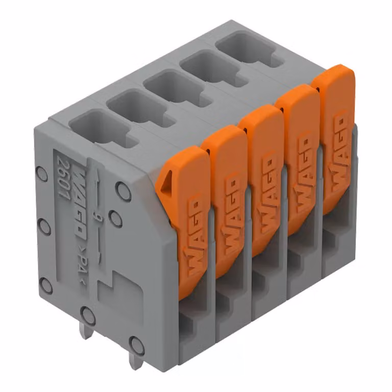 Morsetto per circuiti stampati WAGO; leva; 1,5 mm²; grigio 2601-3105