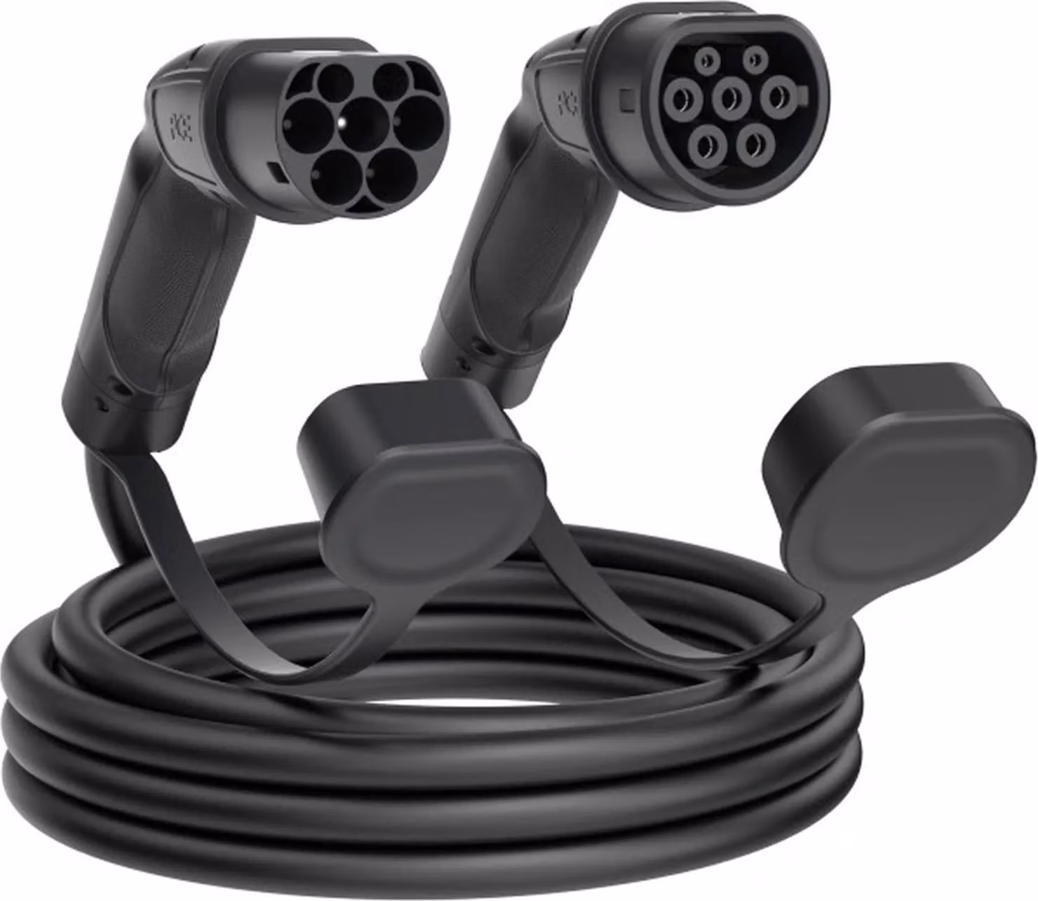Cavo di ricarica PC ELECTRIC EV (AC) Modalità 3, tipo 2-tipo 2, 32 A, trifase, 22 kW, L=7,5 m, nero, 1 pezzo.