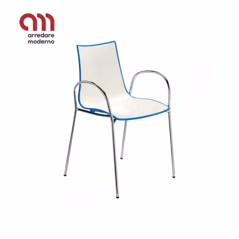 Sedia Zebra bicolore con braccioli Scab