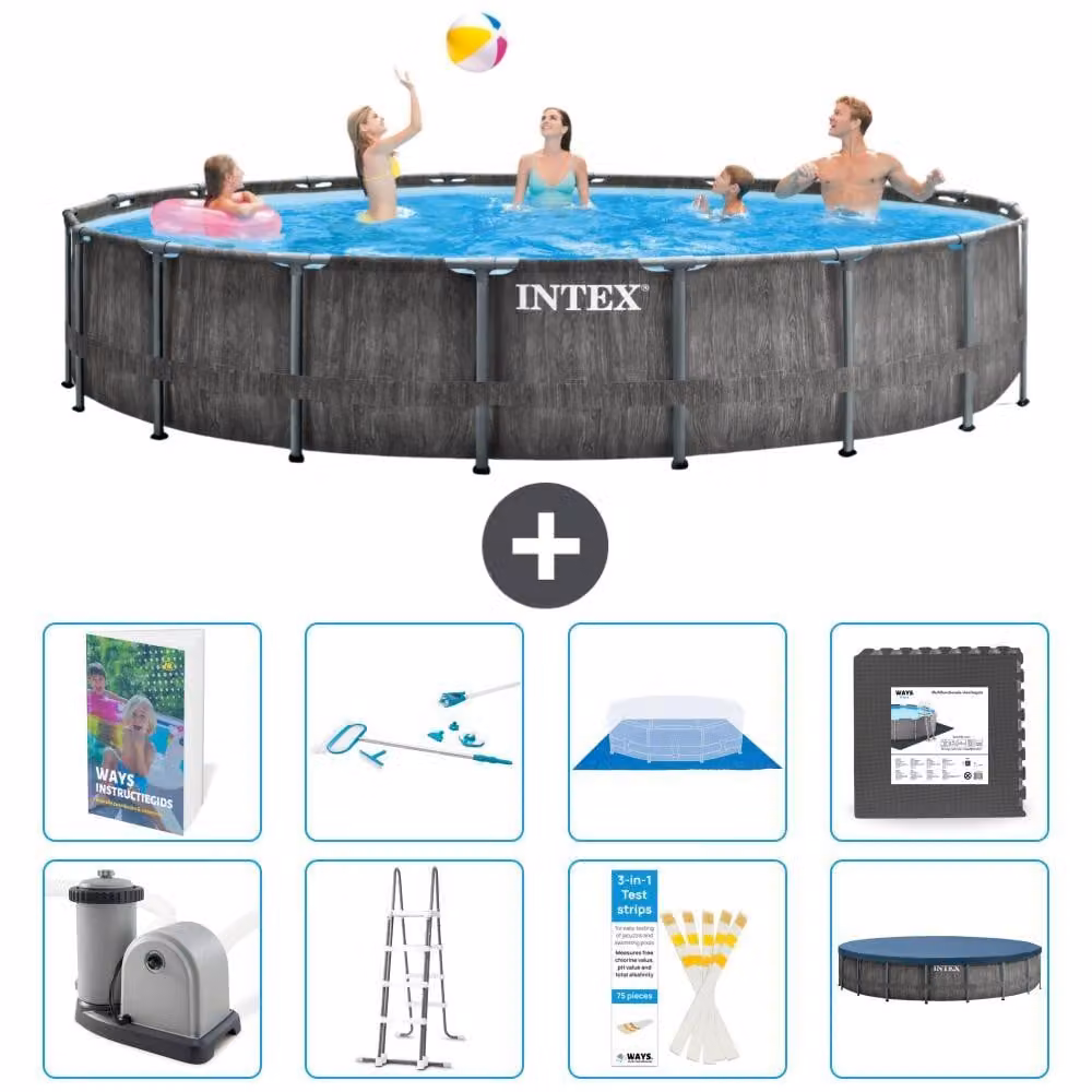 Struttura per piscina a forma di prisma - 549x122 cm - composta da 7 elementi - modello S565