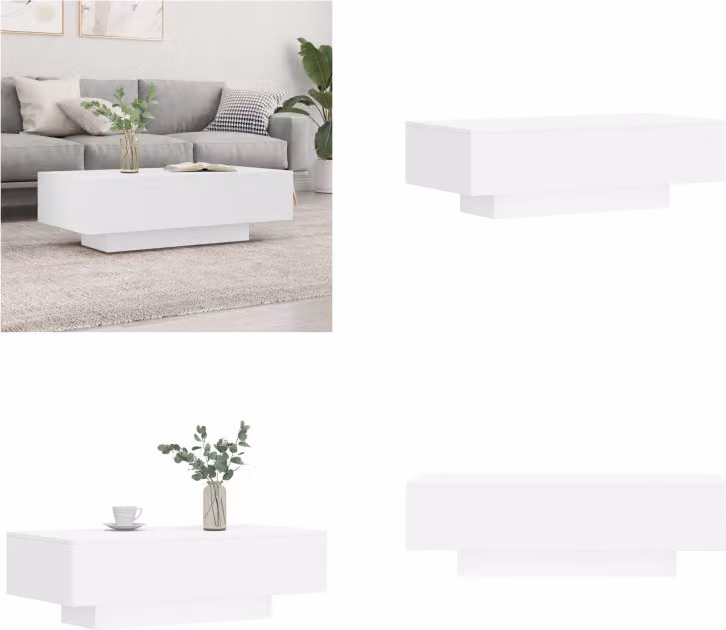 vidaXL Tavolino bianco 100x49,5x31 cm Materiale a base di legno - Tavolino - Tavoli da caffè - Tavolino - Tavolino da salotto