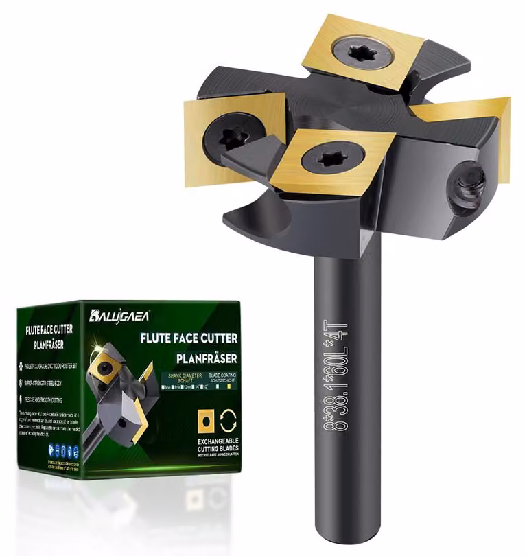 Fresatrice per legno - Attacco cilindrico da 8 mm - Diametro da 38,1 mm - In metallo duro - Adatta per macchine CNC e frese verticali