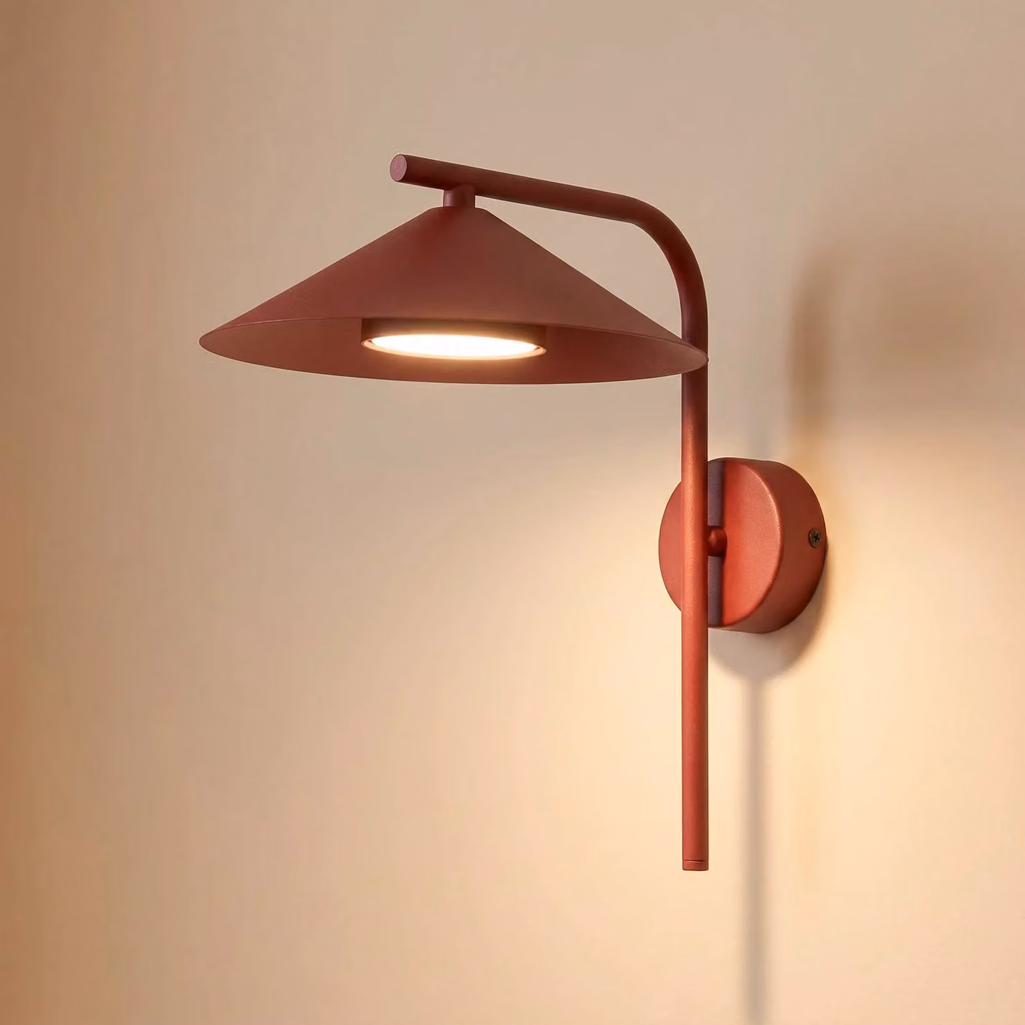 Applique da parete Lume S TK Lighting, dimmerabile, Rosso, Soggiorno / Sala da pranzo, Metallo, Moderno, Applique